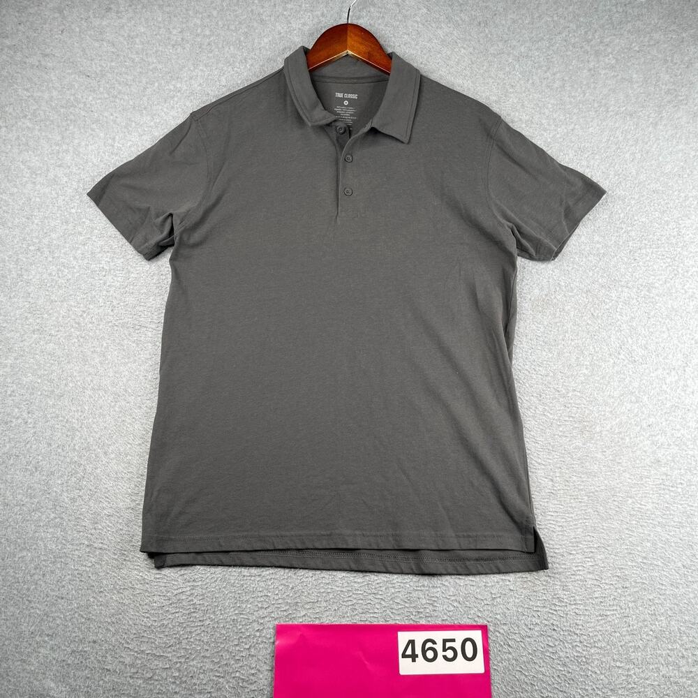 True Classic Polo Shirt Gray Casual Mens Medium